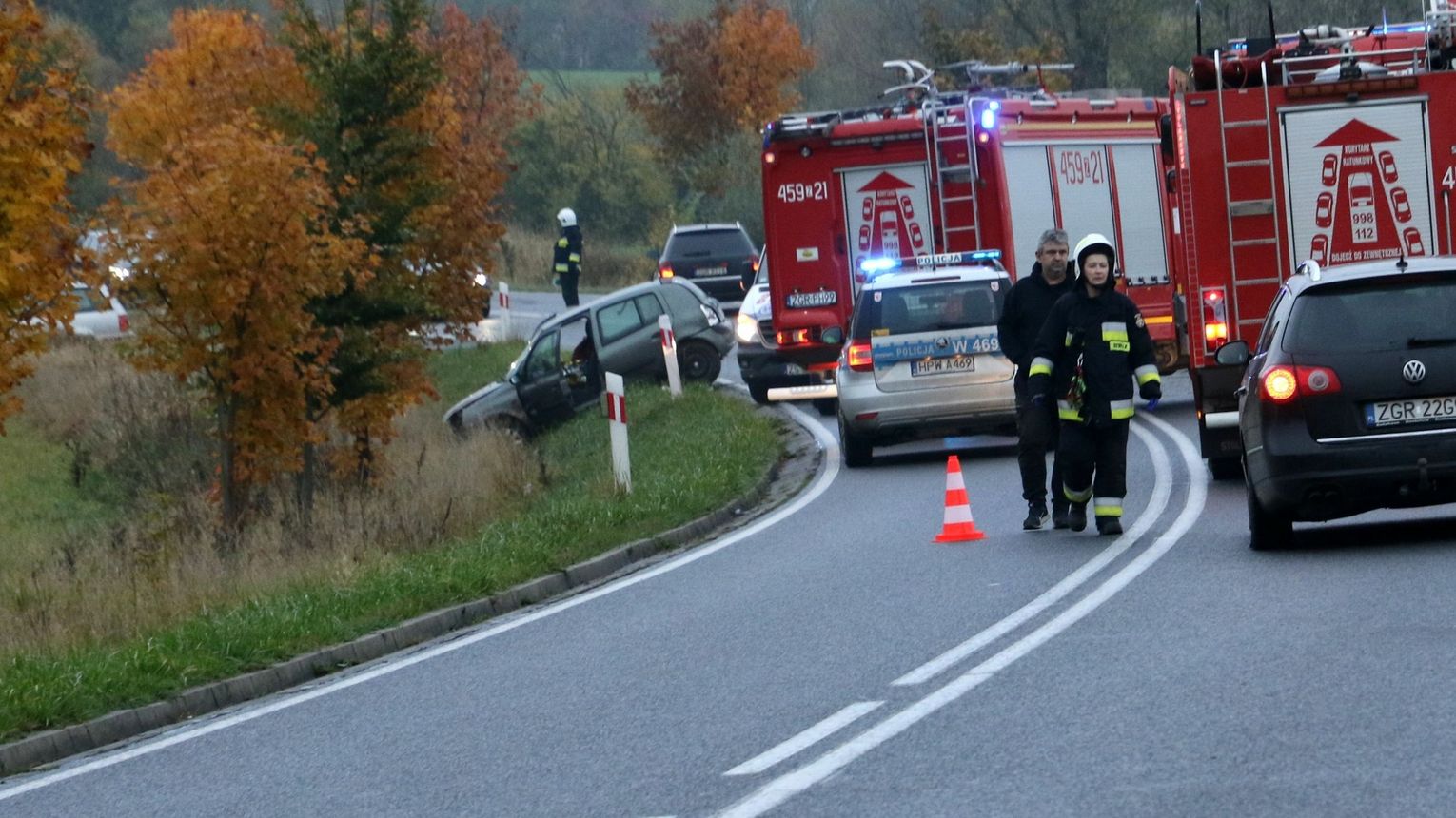 Groźny wypadek na zakręcie Droga zablokowana