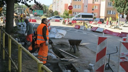 Awaria na placu budowy ronda
