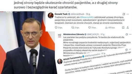 Spór o „lex szarlatan” i uderzenie w pacjentów. Nawrocki blokuje przepisy, Tusk i Sikorski mówią o oszustwach
