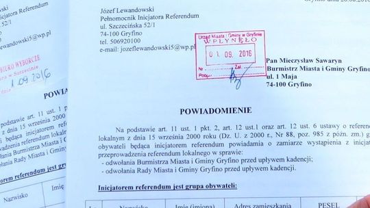Chcą odwołać burmistrza Sawaryna i podają powody