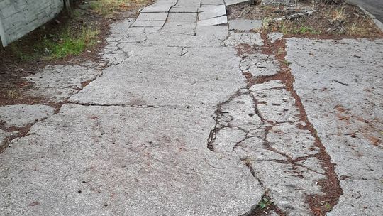 Chodnik przy stadionie - fatalna "wizytówka" Gryfina