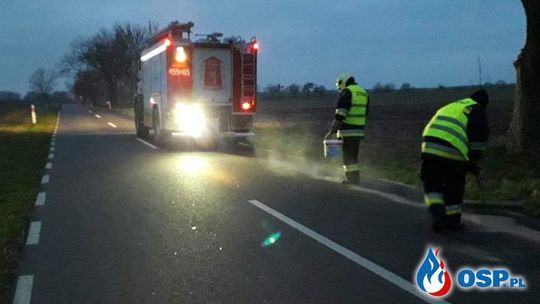 Ciągnik siodłowy zawadził o wystający kamień