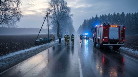 Czarny lód na drogach. Skrajnie niebezpieczne warunki w powiecie gryfińskim i całym kraju Czarny lód na drogach. Skrajnie niebezpieczne warunki w powiecie gryfińskim i całym kraju