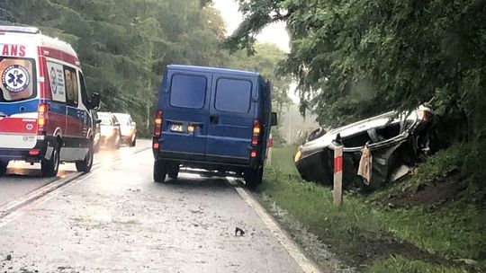 Dachowała i uderzyła w drzewo