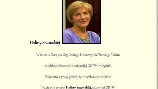 GUTW żegna Halinę Szumską