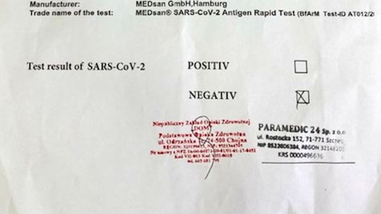 Ile za test na przekroczenie granicy?