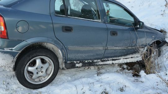 Kobieta z dwójką pasażerów wylądowała w rowie