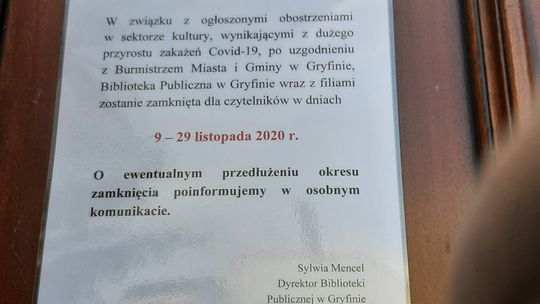 Mogą zostać otwarte, ale... pozostaną zamknięte. Kontrowersyjna decyzja w sprawie gryfińskich bibliotek