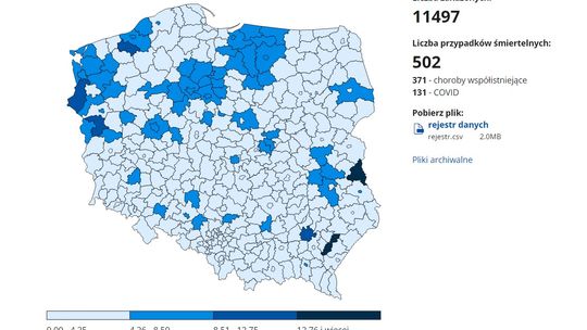 Najwięcej w Polsce zachorowań właśnie u nas