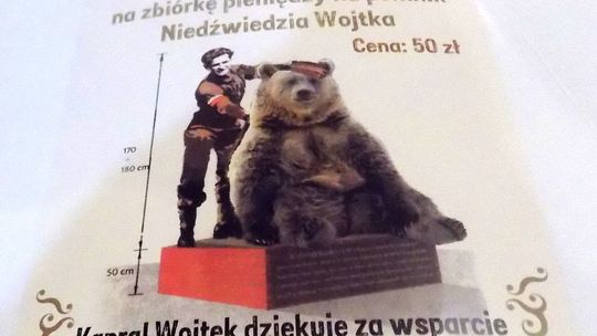Niedźwiedź Wojtek będzie miał pomnik w Gryfinie. Ruszy sprzedaż cegiełek na ten cel