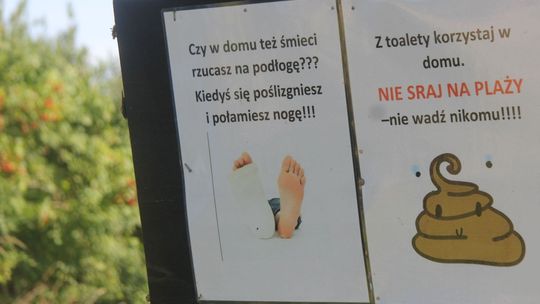 Nietypowe ostrzeżenia na plaży