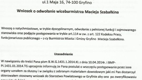 Obywatel oskarża wiceburmistrza