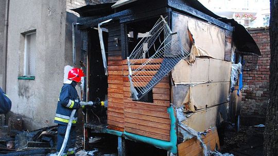 Palił się gołębnik. Zagrożony był pobliski blok