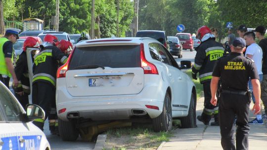 Pijana skosiła znak drogowy