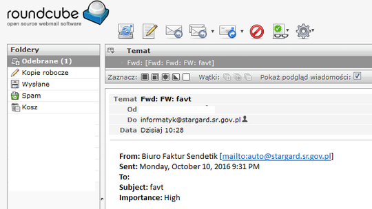 Podszywa się pod sąd i rozsyła fałszywe maile