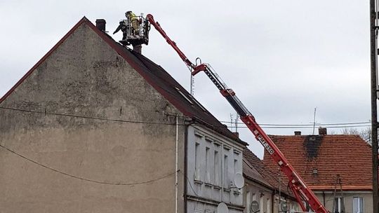 Pożar domu w centrum miasta