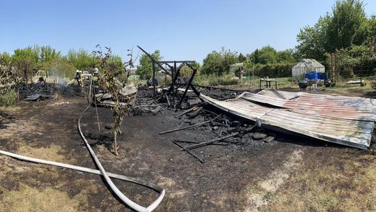 Pożar na działkach. Siły ratownicze w akcji