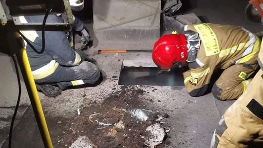 Pożar w bloku w Gryfinie [ZDJĘCIA]