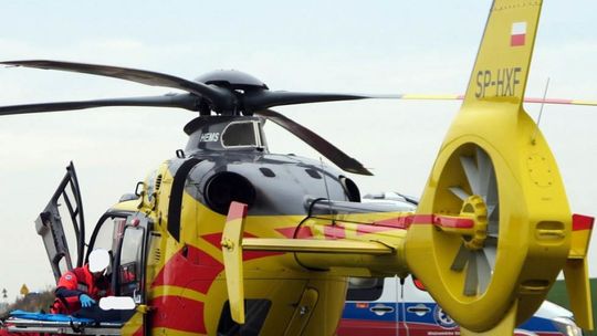 Rannego pieszego zabrał helikopter Rannego pieszego zabrał helikopter