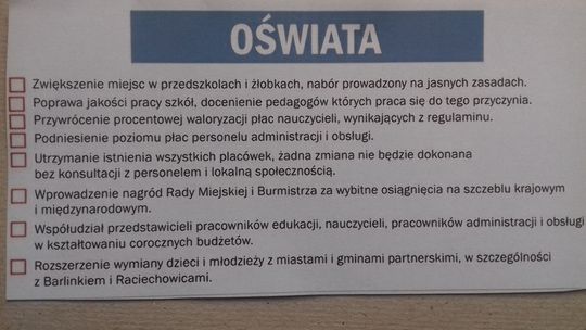 Rozczarowanie przyniosła realizacja obietnic dotyczących edukacji - uważa zatroskany mieszkaniec Gryfina