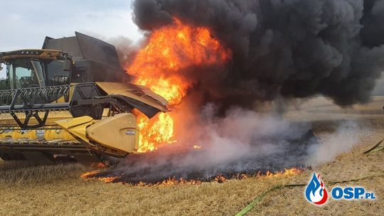 Spalił się kombajn