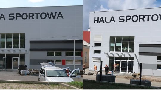 Stary i nowy napis na hali. Jakie są różnice?