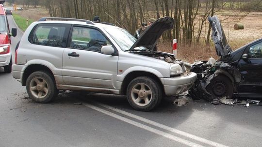 Strażacy na miejscu kolizji