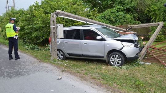 Uderzyła w słup i dostała mandat