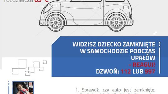 Widzisz dziecko zamknięte w samochodzie podczas upałów? Reaguj!