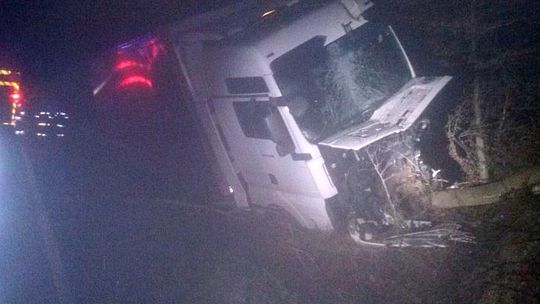 Wypadł z drogi i wpadł na drzewo