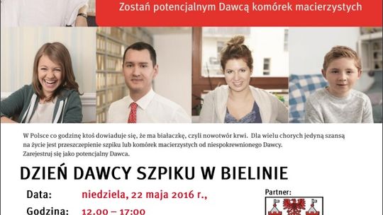 Zaprasza na dzień dawcy szpiku