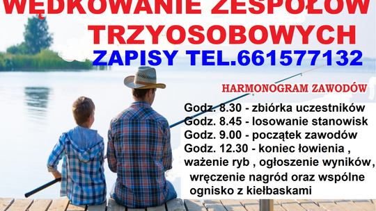 Zapraszają na zawody wędkarskie w najbliższą sobotę