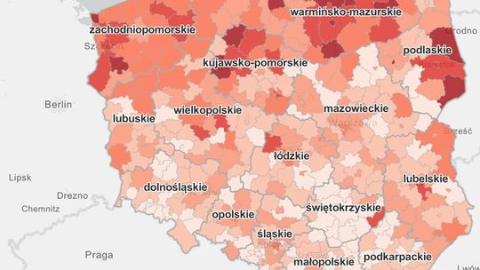 Źle wyglądamy na nowej mapie zakażeń