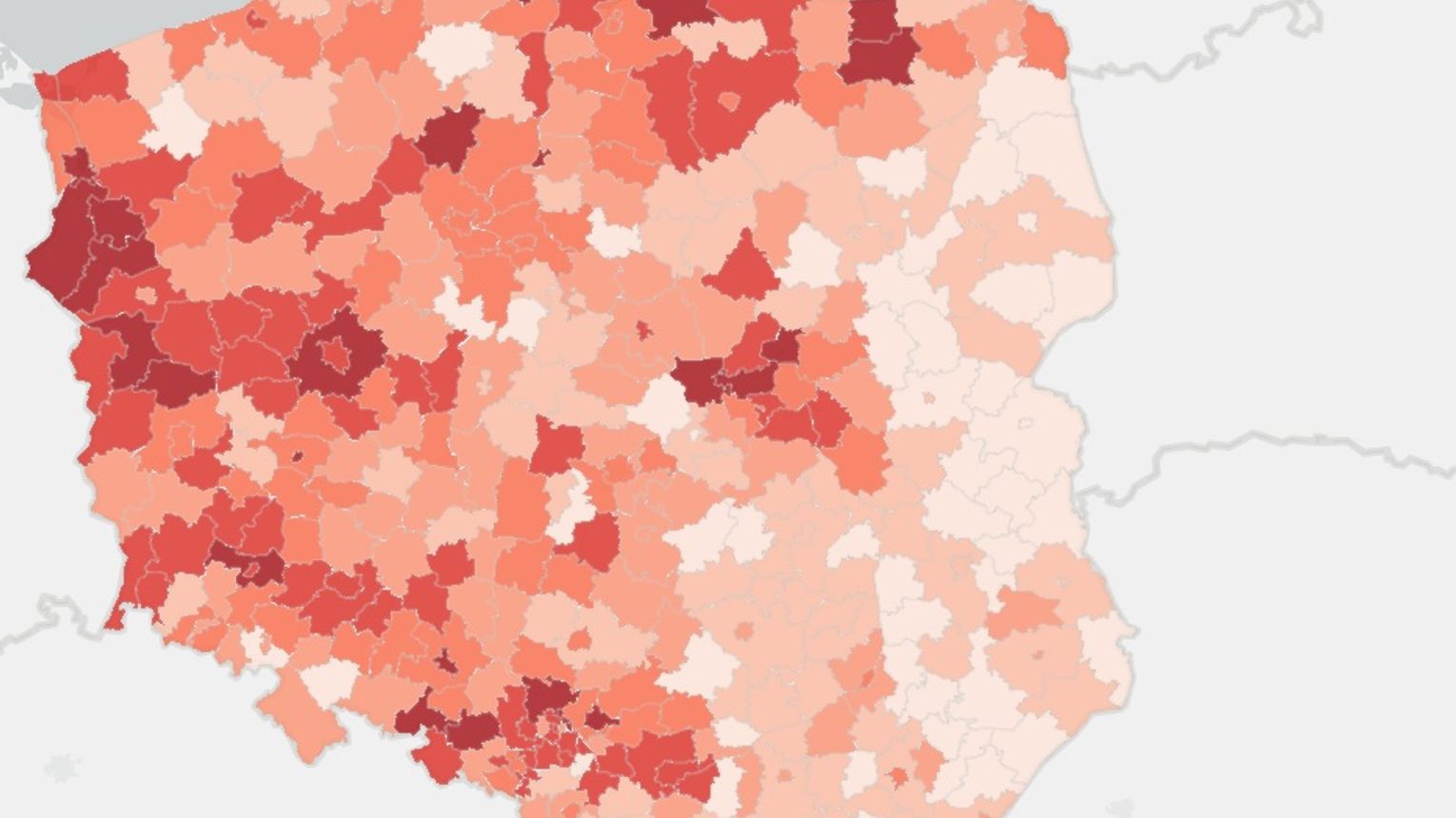 Powiat gryfiński najciemniejszy na polskiej mapie zakażeń. Są też zgony
