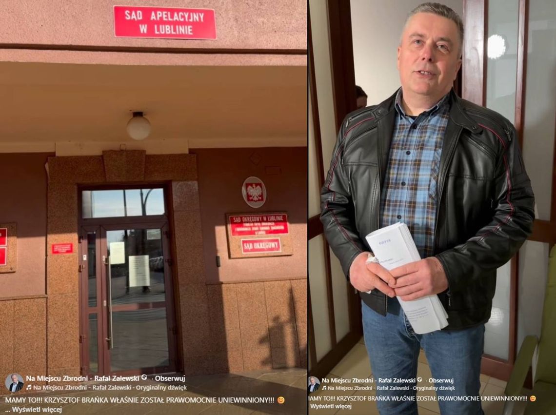 Uniewinnienie po kilkunastu latach walki. Krzysztof Brańka oczyszczony z zarzutów przez Sąd Apelacyjny Uniewinnienie po kilkunastu latach walki. Krzysztof Brańka oczyszczony z zarzutów przez Sąd Apelacyjny