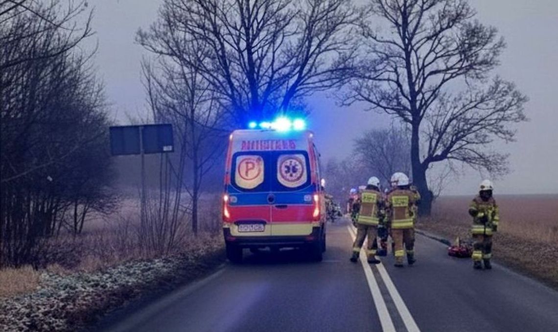 Auto uderzyło w drzewo. Ucierpiało niemowlę i jego rodzice