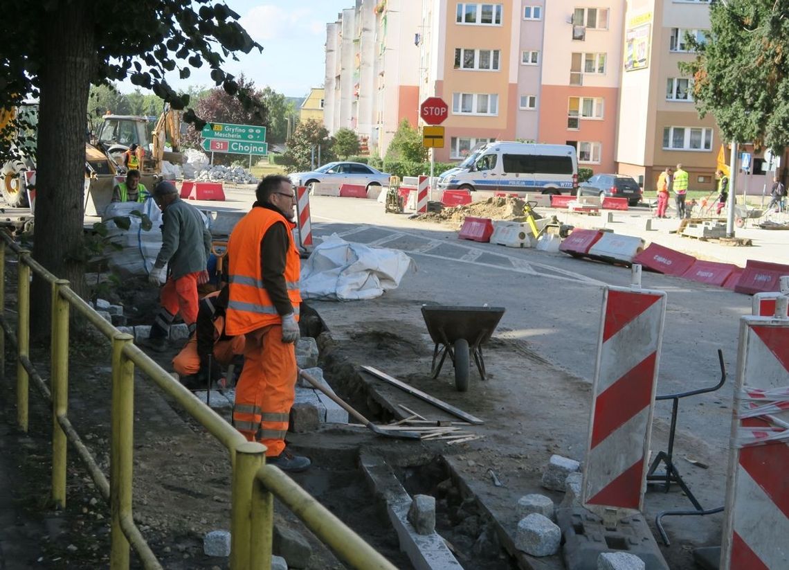 Awaria na placu budowy ronda