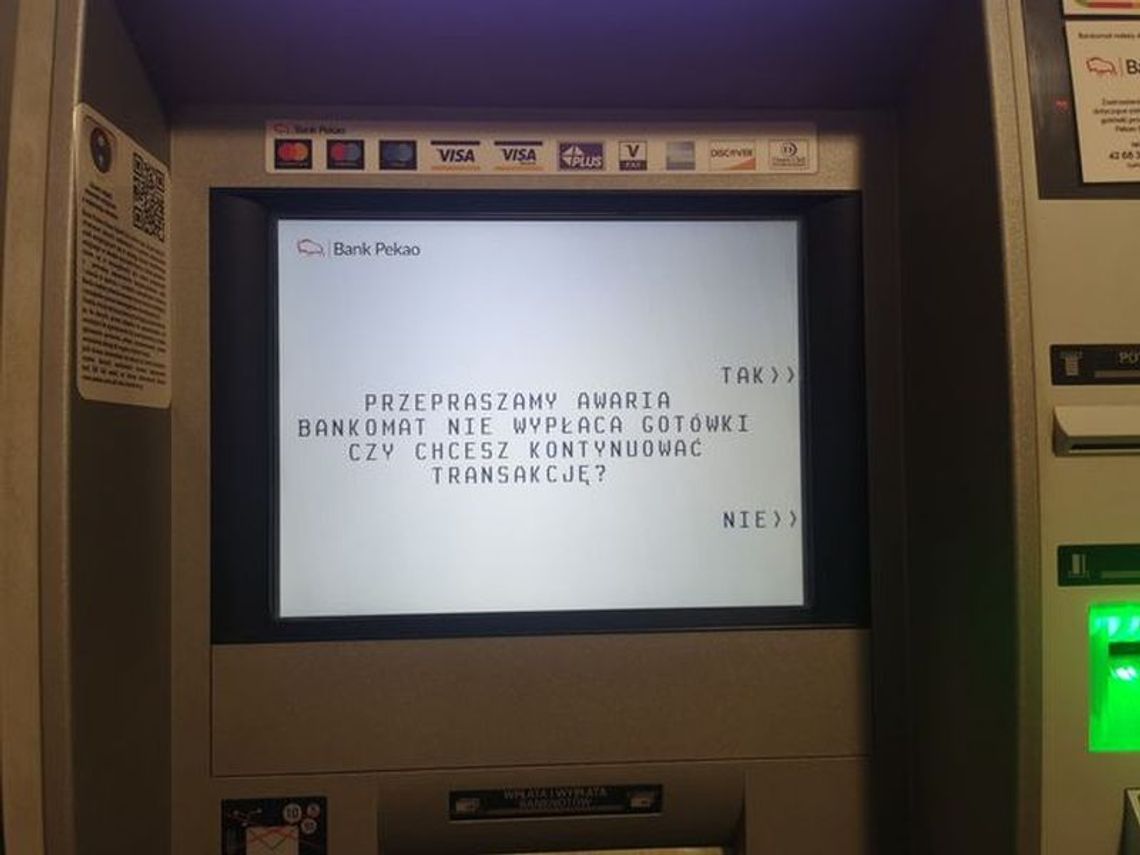 Awaryjny bankomat wymienią na nowy