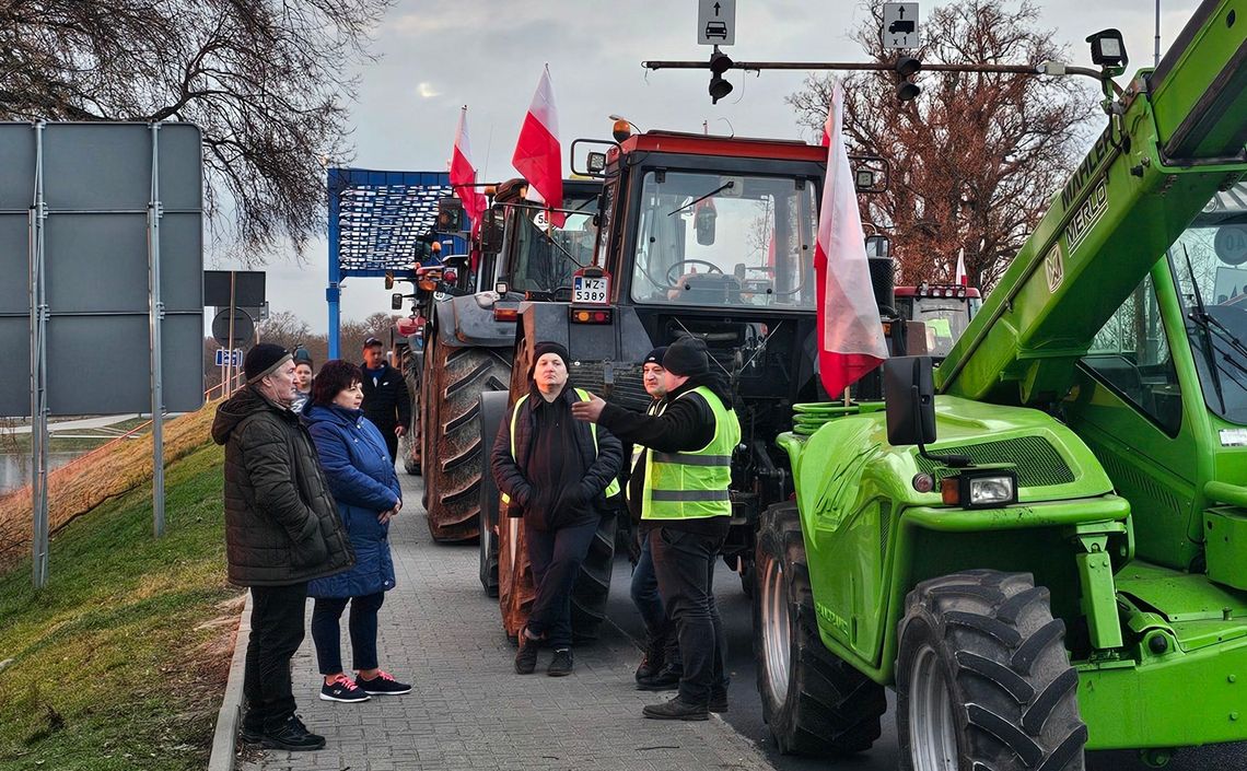 Blokady rolnicze na moście i na drogach. Przejście graniczne zamknięte [WIDEO]