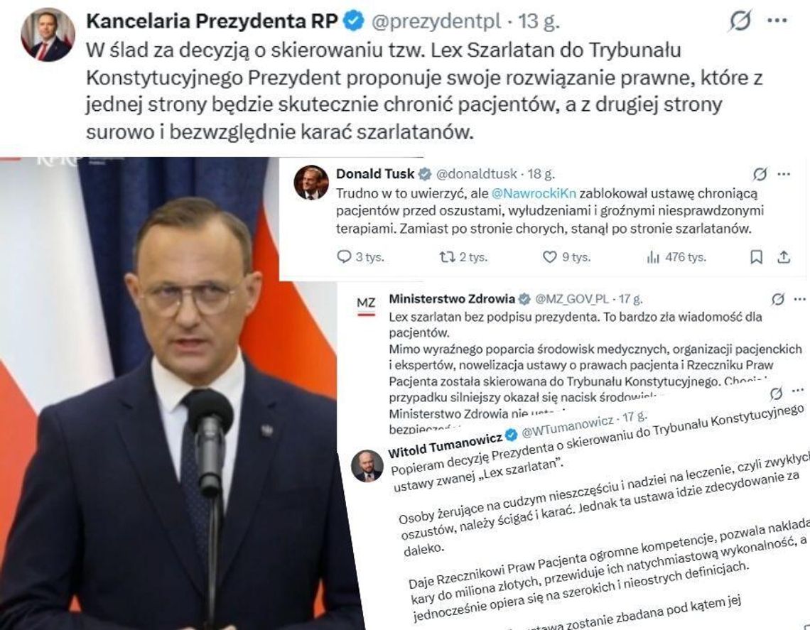 Spór o „lex szarlatan” i uderzenie w pacjentów. Nawrocki blokuje przepisy, Tusk i Sikorski mówią o oszustwach Spór o „lex szarlatan” i uderzenie w pacjentów. Nawrocki blokuje przepisy, Tusk i Sikorski mówią o oszustwach