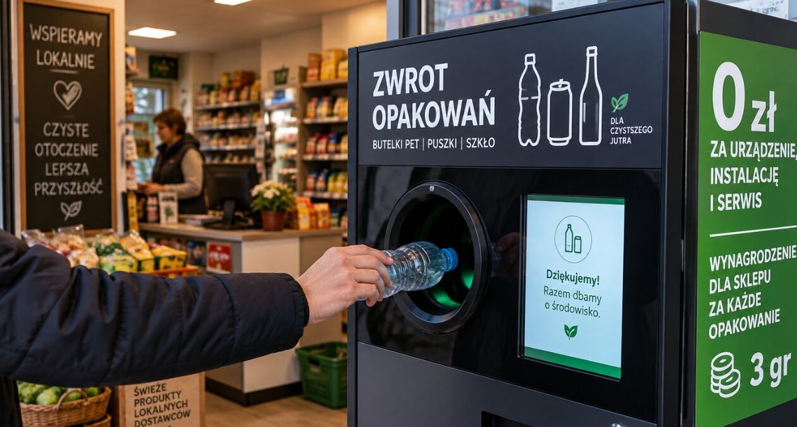 System kaucyjny w małym sklepie bez kosztów. Operator daje darmowy butelkomat i płaci za zbiórkę System kaucyjny w małym sklepie bez kosztów. Operator daje darmowy butelkomat i płaci za zbiórkę