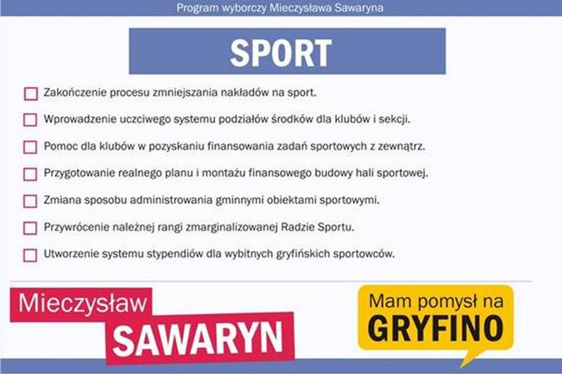 Co obiecywał, a co zrobił Sawaryn w dziedzinie sportu? - zastanawia się czytelnik Co obiecywał, a co zrobił Sawaryn w dziedzinie sportu? - zastanawia się czytelnik