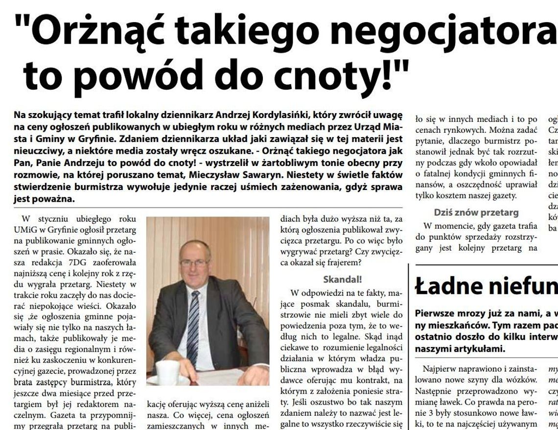 Czy dałem się „orżnąć” burmistrzowi?