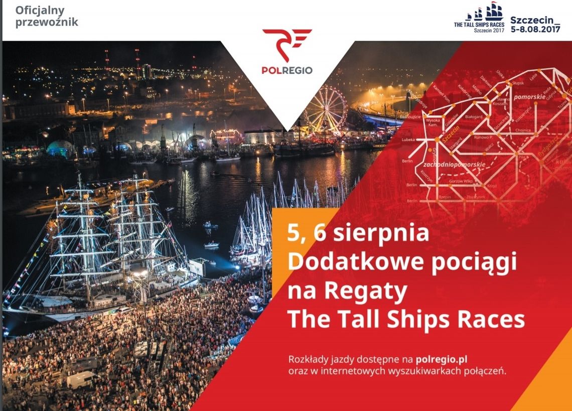 Dodatkowe pociągi podczas Finału Regat The Tall Ships Races 