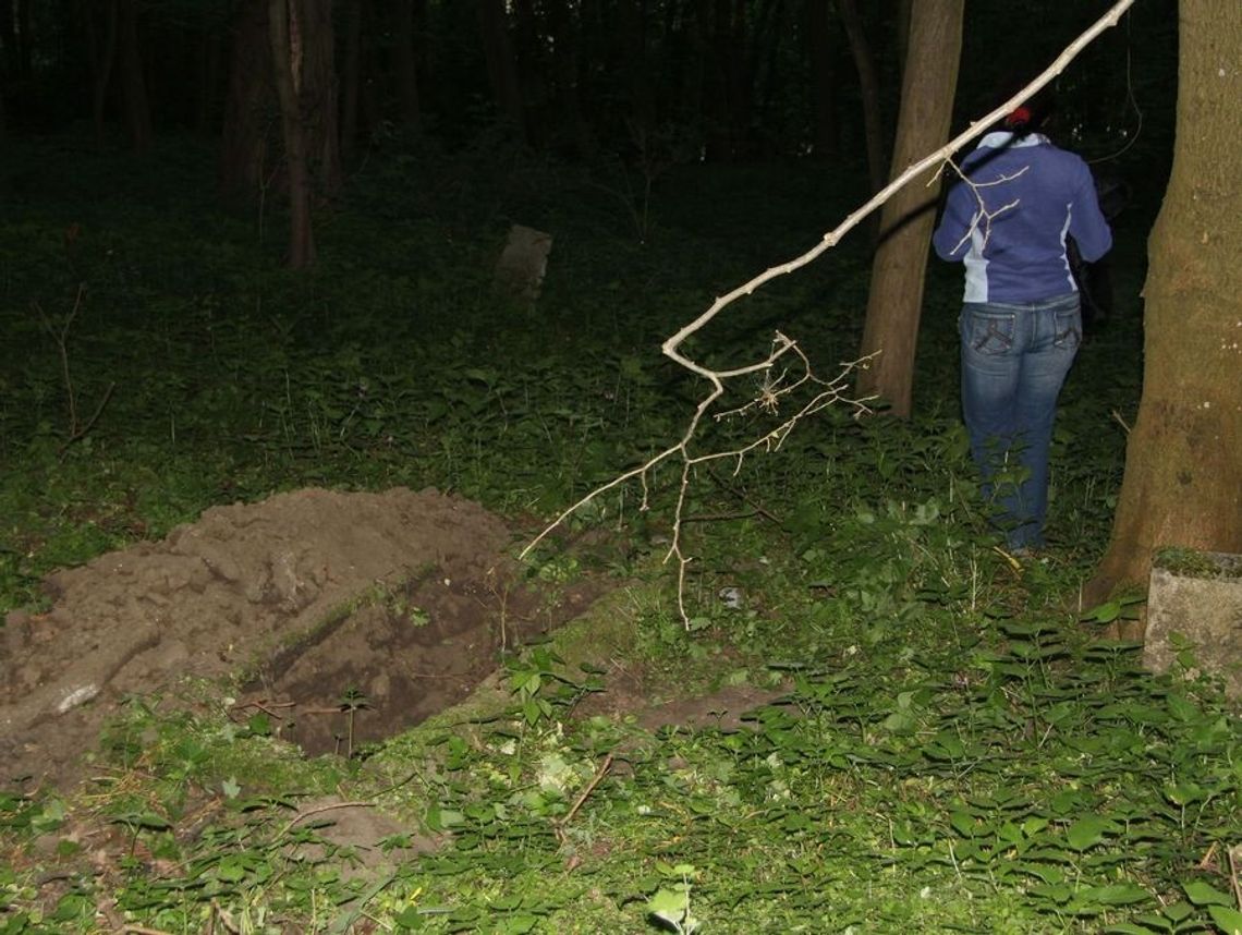 Hieny cmentarne rozkopały grób