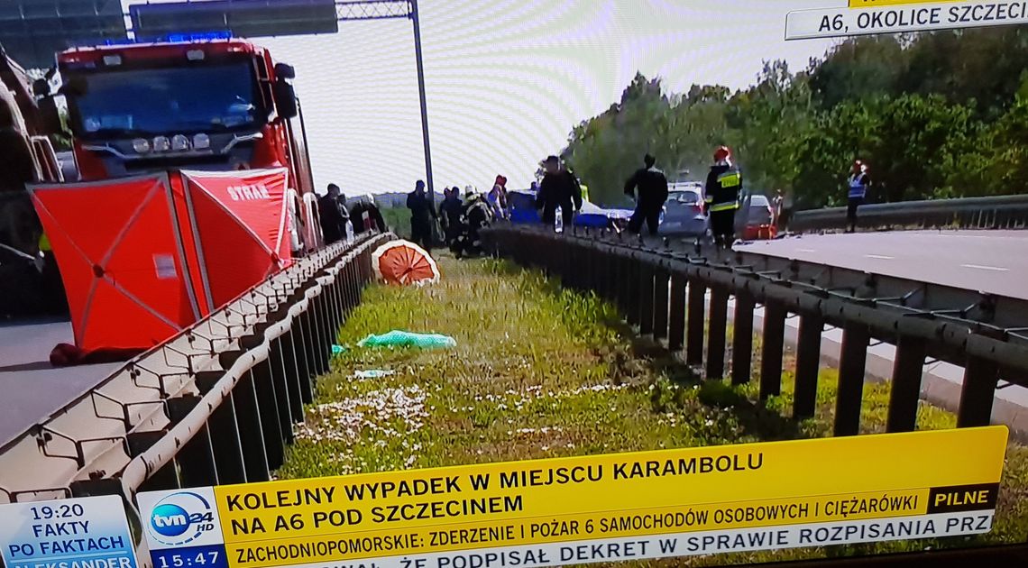 Kolejny wypadek w miejscu karambolu pod Szczecinem Kolejny wypadek w miejscu karambolu pod Szczecinem