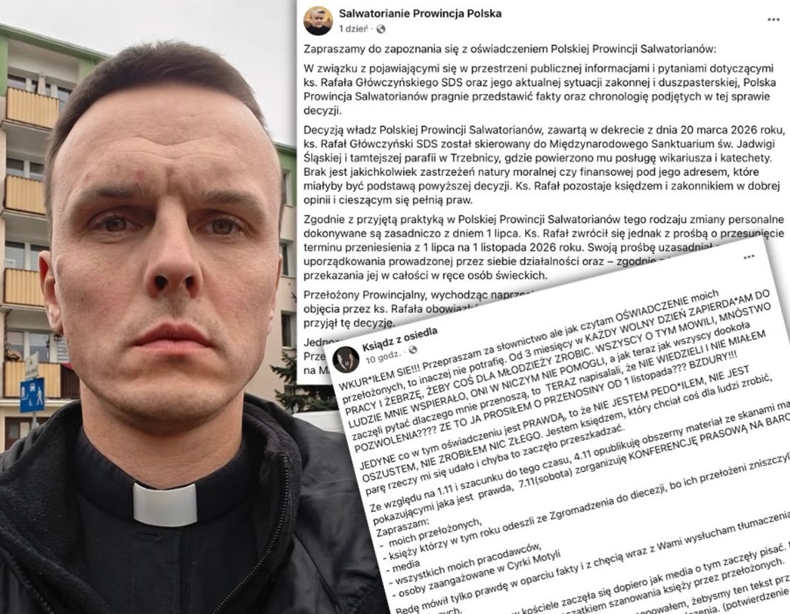 Ksiądz z osiedla został przeniesiony. Ostry konflikt z zakonem i zapowiedź ujawnienia maili Ksiądz z osiedla został przeniesiony. Ostry konflikt z zakonem i zapowiedź ujawnienia maili