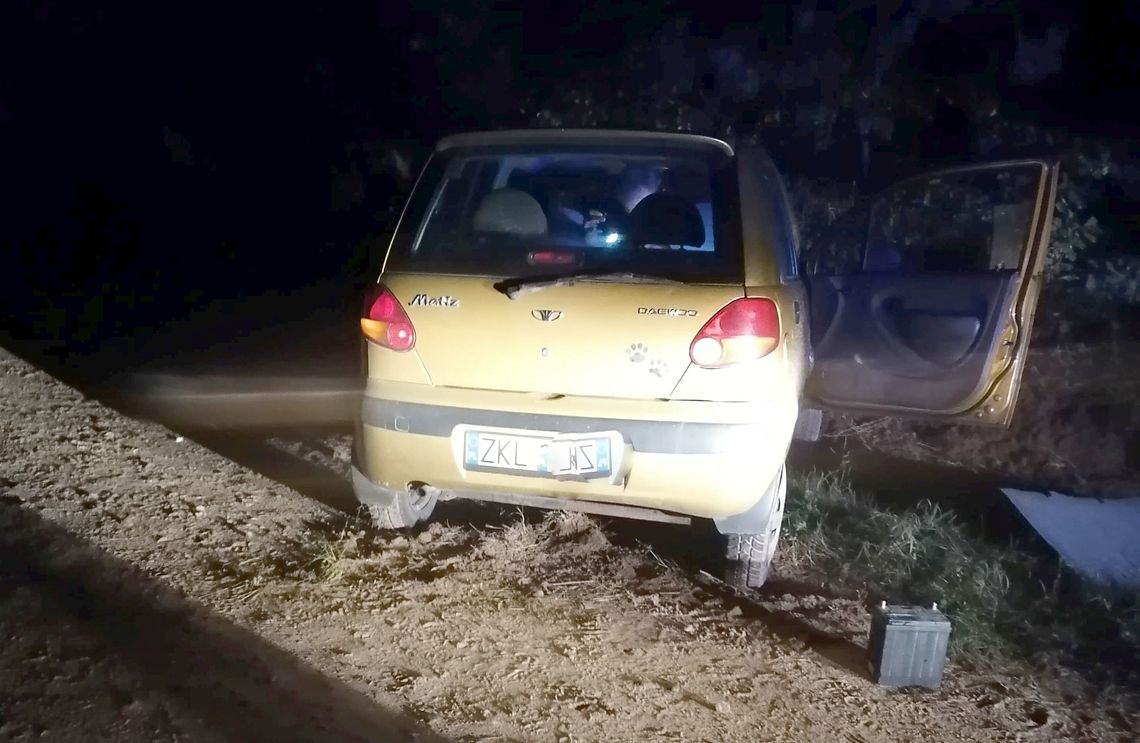 Matizem uciekał przed policją. Wpadł do rowu