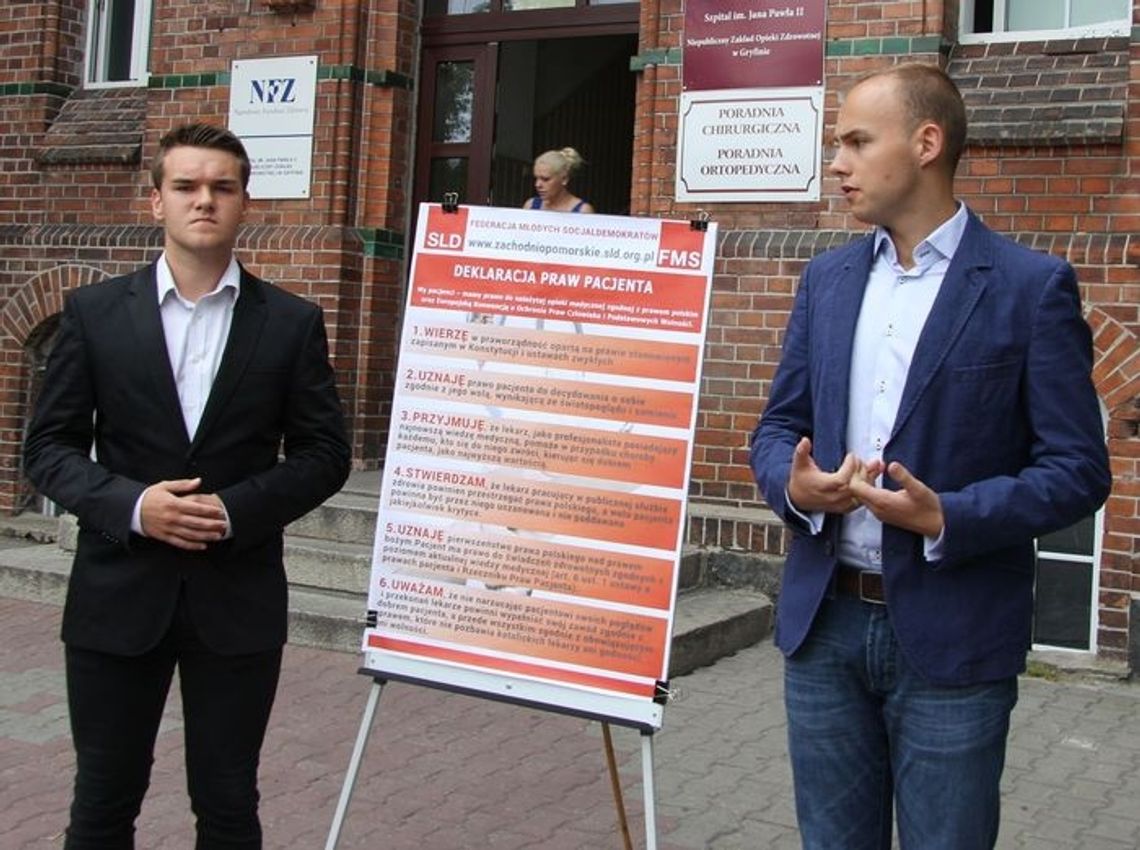 Młodzi socjaldemokraci z apelem do szpitala Młodzi socjaldemokraci z apelem do szpitala