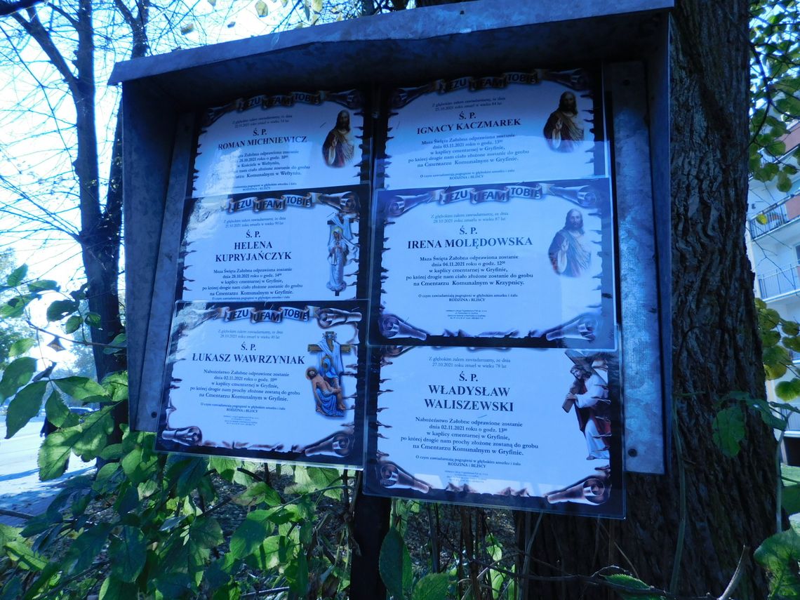 Na miejsce wiecznego spoczynku odprowadzeni zostaną na początku listopada Na miejsce wiecznego spoczynku odprowadzeni zostaną na początku listopada